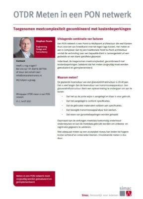 OTDR meten in een PON Netwerk