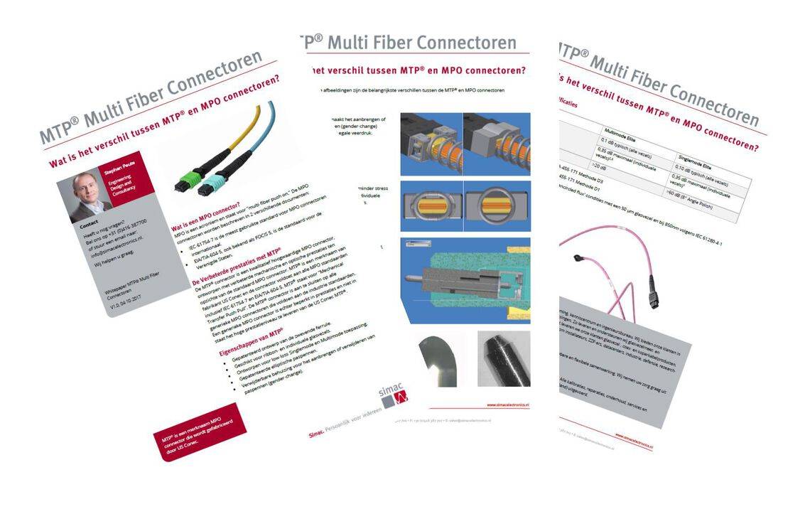 Kennisdocument 'Wat is het verschil tussen MTP® en MPO connectoren?'