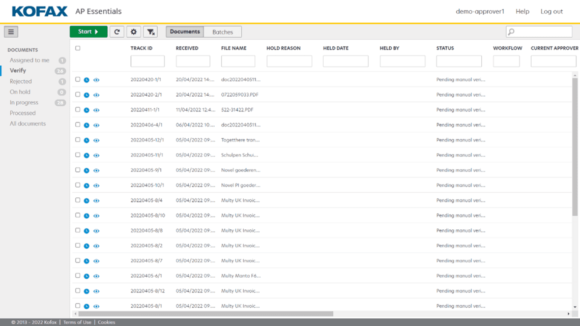 Kofax AP Essentials Verify