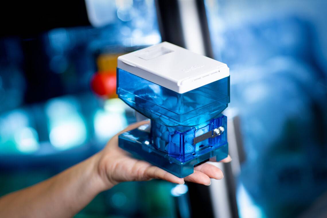 De Tosho GDS kan werken met verwisselbare cassettes