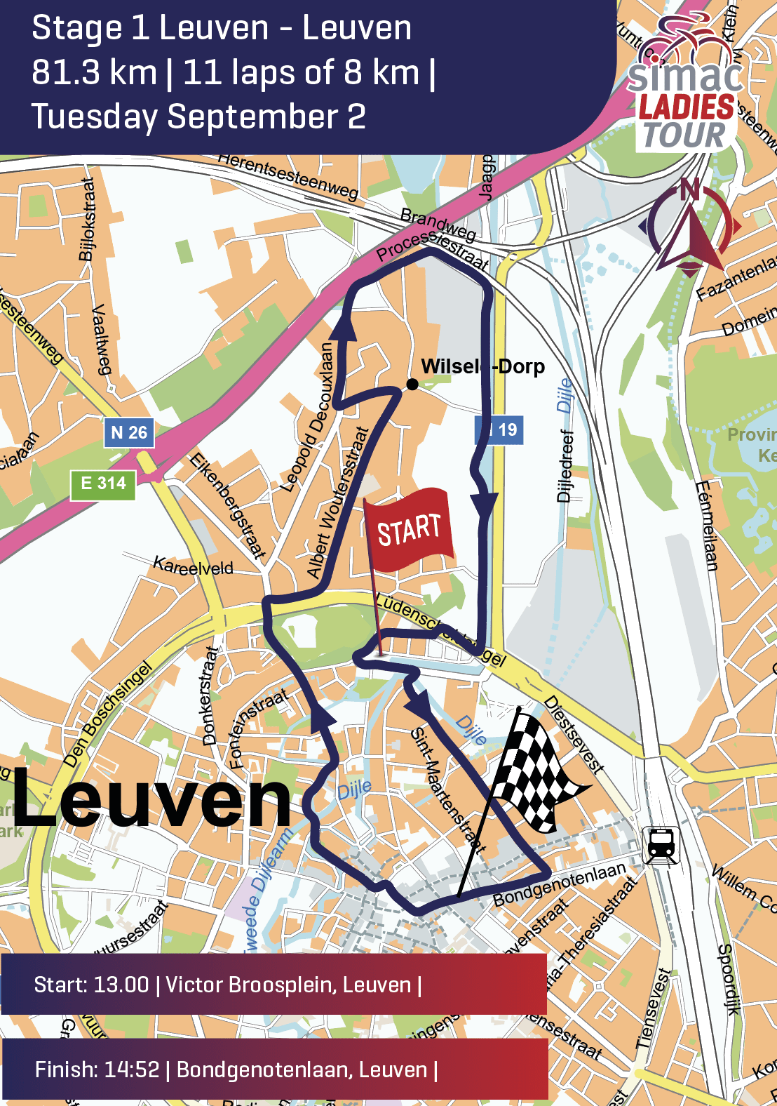 Simac ladies Tour 2025 etappe 1 Leuven (BE)