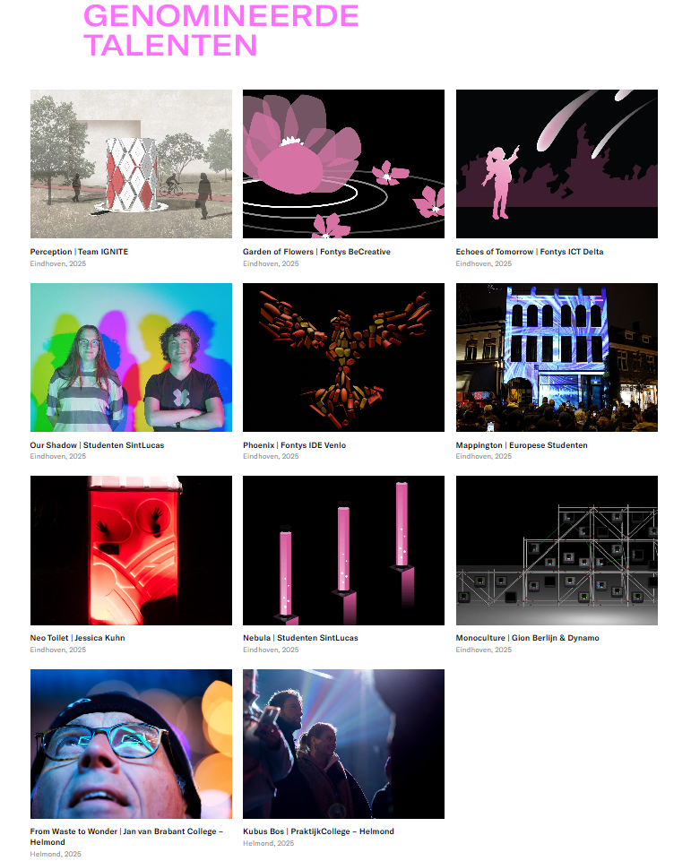 Genomineerden Simac GLOW Talent Awards - nov 2025