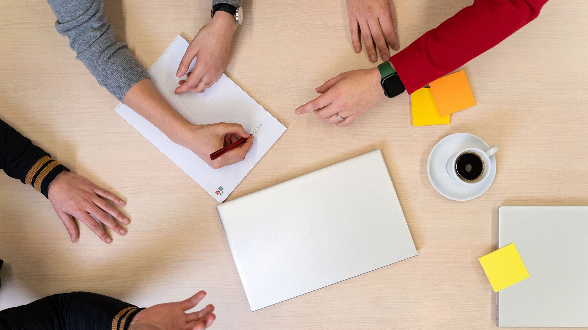 People meeting on a digital workstation